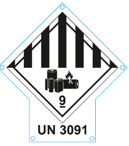 Gefahrzettel Klasse 9, UN 3091
